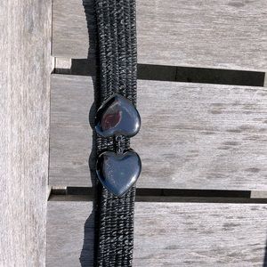 Betsey Johnson stretch heart clasp belt.